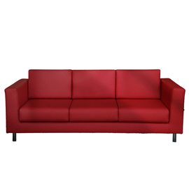 Divano erica ek3 - 3 posti - con braccioli inclusi - rosso - unisit