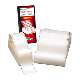 Etichette a modulo continuo s615 - 127x48,9 mm - corsia singola - permanente - bianco - markin - scatola da 3000 etichette