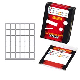 Etichetta adesiva - permanente - rettangolare - 22x17 mm - 36 etichette per foglio - 10 fogli per busta - bianco - markin