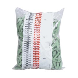 Elastici fettuccia - ø 7 cm  - verde - viva - sacco da 1 kg