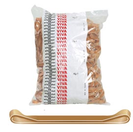 Elastici fettuccia para - caucciù - ø 12 cm x 5 mm - avana - viva - sacco da 1 kg
