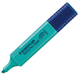 Evidenziatore textsurfer classic - punta a scalpello - tratto 1,0mm-5,0mm - turchese - staedtler
