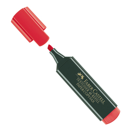 Evidenziatore textliner 48 -  punta di 3 differenti larghezze: 5,0-3,0-1,0mm - rosso - faber castell