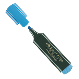 Evidenziatore textliner 48 -  punta di 3 differenti larghezze: 5,0- 3,0-1,0mm - azzurro - faber castell