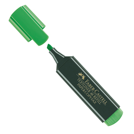 Evidenziatore textliner 48 -  punta di 3 differenti larghezze: 5,0-3,0mm-1,0mm  - verde - faber castell