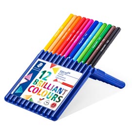 Ergosoft - triangolari - colori assortiti - staedtler - astuccio 12 pastelli colorati