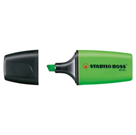 Evidenziatore boss mini - punta a scalpello - tratto 2,0-5,0mm - verde - stabilo