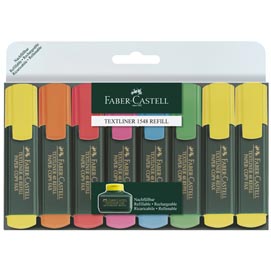 Evidenziatore textliner 48 - punta a scalpello -  tratto 1,0-3,0-5,0mm - astuccio 8 colori - faber castell
