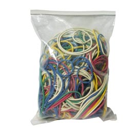 Elastici - gomma - misure e colori assortiti - markin - conf. 1 kg (10 sacchetti da 100 g ciascuno)