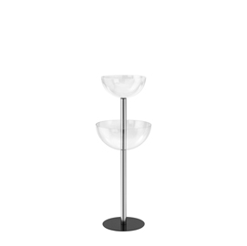 Espositore da terra con 2 semisfere contenitori - Ø 50 cm / Ø 40 cm - altezza 116 cm - tecnostyl