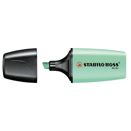 Evidenziatori boss mini pastellove - punta a scalpello - tratto da 2,0-5,0mm - colore verde menta  - stabilo