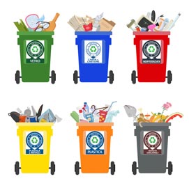 Etichette raccolta differenziata - 11x 14,1 cm - tico - conf. 6