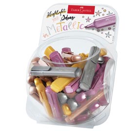 Evidenziatori textliner metallic - colori assortiti - faber castell - boccia 80 pezzi