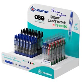 Expo penne a sfera gel a scatto obg - misure e colori assortiti - osama