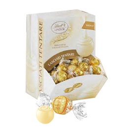 Espositore boule lindor - cioccolato bianco - 1,2 kg - lindt - conf. 96 pezzi