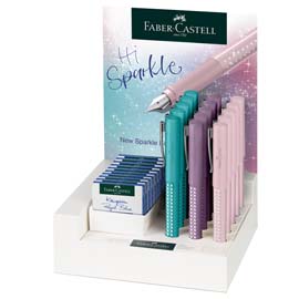 Expo 15 penne stilografiche sparkle + cartucce faber castell