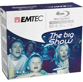 Emtec - blu ray - registrabile  25gb, 1/6x jewel case - conf. 5 pz