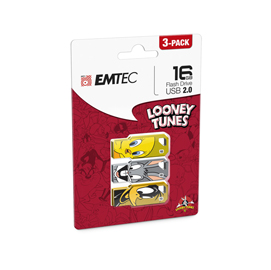 Emtec - conf. 3 memorie usb 2.0 - bugs bunny/tweety/daffy duck - ecmmd16gm752p3lt01 - 16gb cad