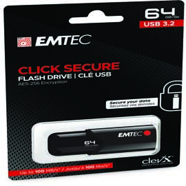 Emtec - memoria usb b120 clicksecure - ecmmd64gb123 - 64 gb