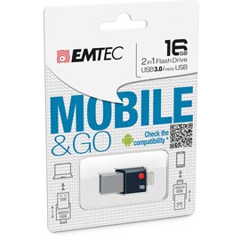 Emtec - micro usb 3.0 flash drive go - ecmmd16gt203 - 16gb
