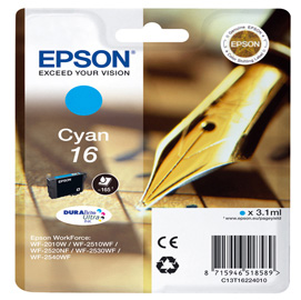 Epson - cartuccia ink - 16 - ciano - c13t16224012 - 3,1ml