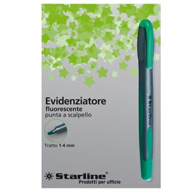 Evidenziatore a penna - punta scalpello - tratto da 1,0-4,0mm - verde - starline