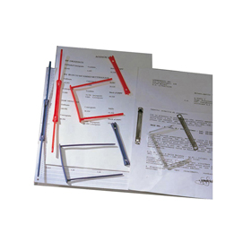 Fastener fermafogli data clip - per tabulati - plastica - blu - king mec - conf. 100 pezzi