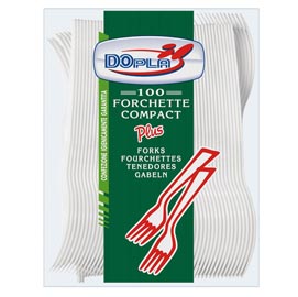 Forchette compact plus - monouso - polistirene - dopla - conf. 100 pezzi