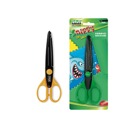 Forbici snippy zig zag - 17 cm - impugnatura plastica - lama in metallo - colori assortiti - lebez