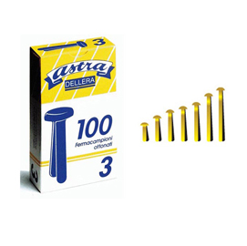 Fermacampioni ottonati n.10 - lunghezza 50 mm - astra - conf. 100 pezzi