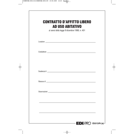 Fascicolo contratto di locazione libero - 29,7 x 21cm - edipro