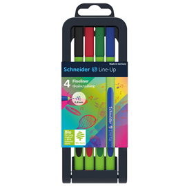 Fineliner line-up - punta 0,4mm - colori assortiti - schneider - astuccio 4 colori