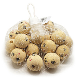 Faccine in legno - colore naturale - diametro 30 mm - cwr - conf. 20 pezzi