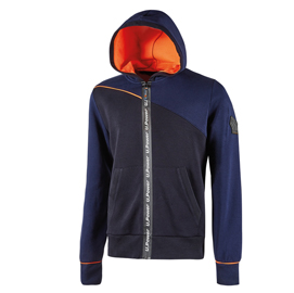 Felpa jupiter - con cappuccio - taglia xl - blu/arancione - u-power