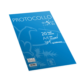 Fogli protocollo - a4 - 5 mm - 80 gr - pigna - conf. 20 pezzi