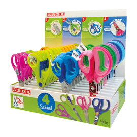 Forbici scuola - modelli e colori assortiti - arda - conf. 80 pezzi