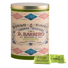 Gianduiotti - in scatola di metallo - gusto pistacchio - barbero