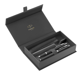 Gift set im black edition ct - sfera + stilografica - punta media - nero - parker
