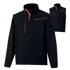 Giacca softshell 2 in 1 soccia - taglia xl - nero/rosso - deltaplus