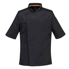 Giacca cuoco meshair pro - maniche corte - taglia xxl - nero - portwest