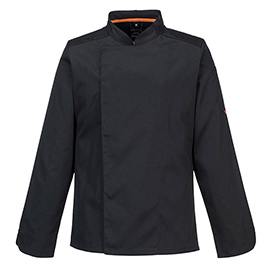 Giacca cuoco meshair pro - maniche lunghe - taglia l - nero - portwest