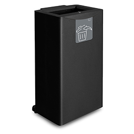 Gettacarte front - 44,5 x 35 x 89 cm - 90 l - nero - stilcasa