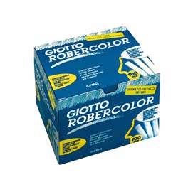 Gessetti robercolor - lunghezza 80mm con diametro 10mm - bianco - giotto - scatola 100 gessetti tondi