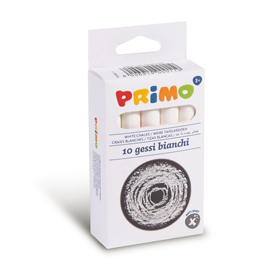 Gessetti tondi - ø 9x80 mm - bianco - primo - scatola 10 gessetti tondi