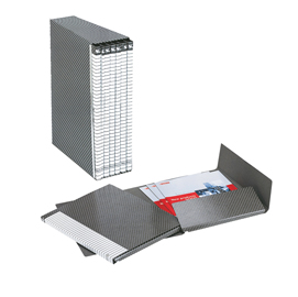 Gruppo delso line - 6 cartelle 2 lembi - con custodia - 25x32 cm - dorso 1,5 cm - grigio - esselte
