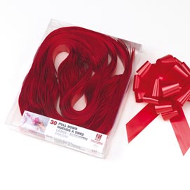 Granfiocco splendene - rosso 30 - diametro 130mm - 30mm - bolis - conf. 30 fiocchi