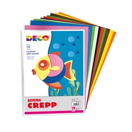 Gomma crepp - 20x30cm - colori assortiti - cwr - conf. 10 fogli
