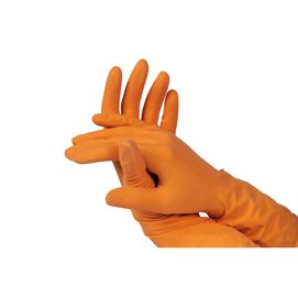 Guanti orchidea - lattice naturale - taglia s - arancione - perfetto - blister 2 pezzi