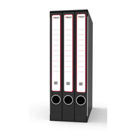 Gruppo registratori terzetto - con 3 cartelle 3 lembi - 25,5x34,5 cm - dorso 15 cm - grigio - rexel