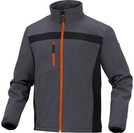 Giacca lulea2 in softshell - tessuto softshell/poliestere/elastane - taglia xl - grigio/arancio - deltaplus
